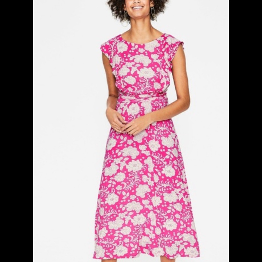 Boden | Adelina Pink Floral Dress size 4